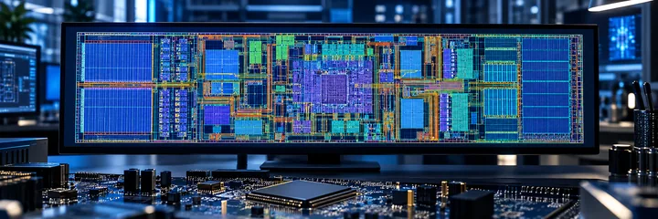Detailed chip floorplan and routing on an engineering workstation